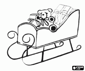desenho de Tren� cheio de presentes de Natal para colorir