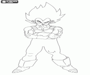 desenho de Vegeta, o pr�ncipe Saiyajin, um guerreiro muito poderoso, sem sentimentos para colorir