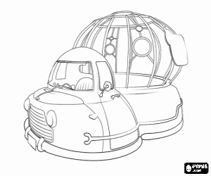 desenho de Ve�culo e reboque do planeta 51 para colorir