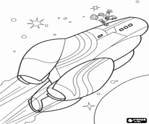 desenho de Wall-E se agarra com desespero para a nave que leva  Eve ao Axiom para colorir