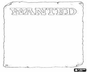desenho de Wanted Poster ou queria chamar a cara que voc� quer para colorir