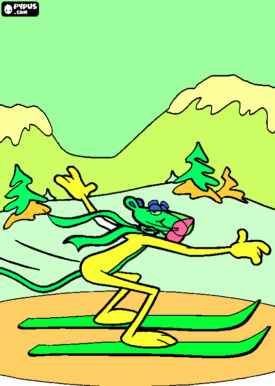 /*PANTERA VERDE E AMARELO COPA 2014 para colorir e imprimir