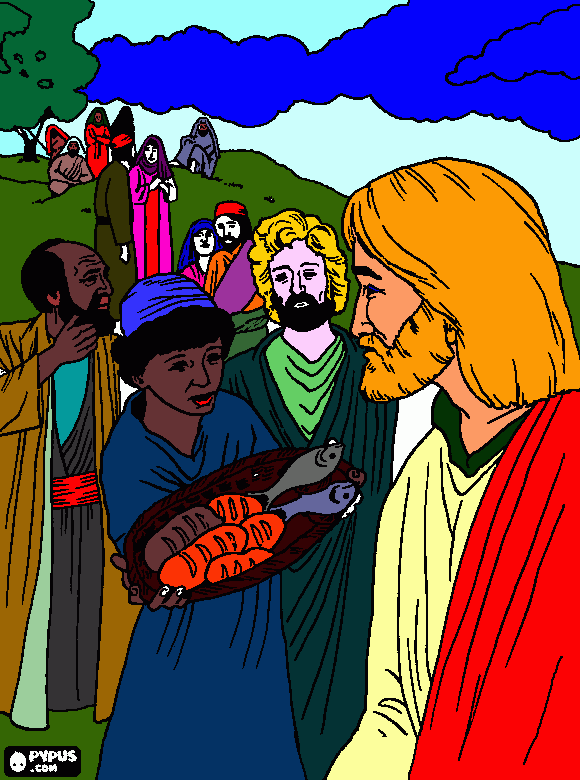 5 paes e  dois peixinhos para colorir e imprimir