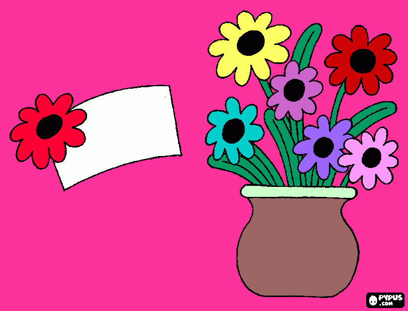 7 flores para uma flor para colorir e imprimir