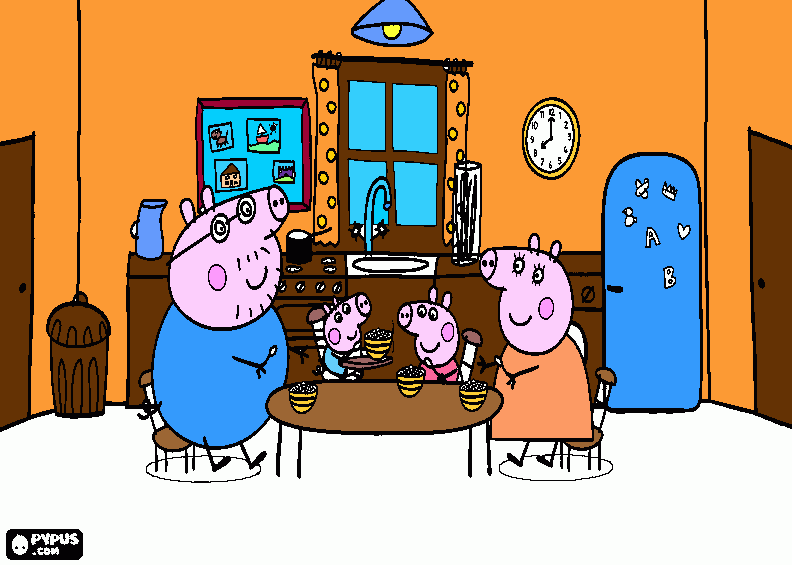 a   familia  da    peppa   pig para colorir e imprimir