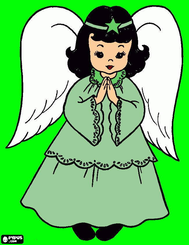  a anjinha esta dando paz no passado e no presente para colorir e imprimir