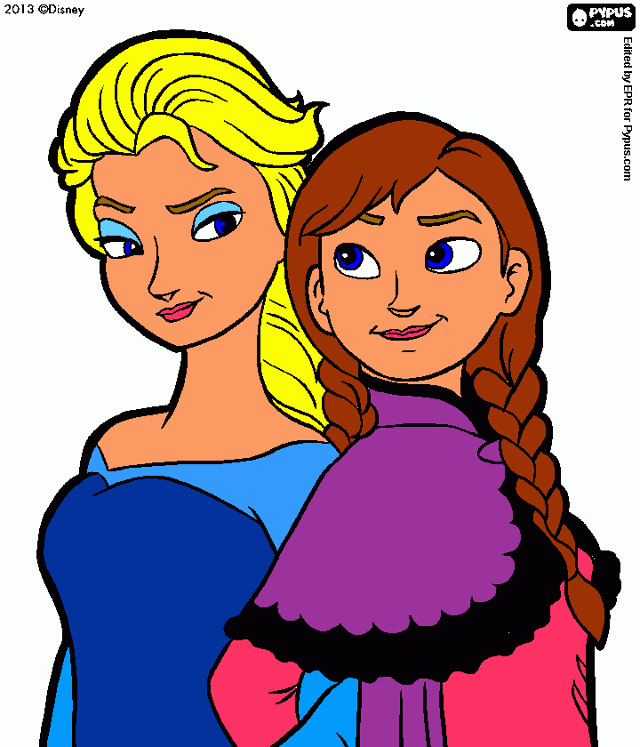a anna e a elsa  elas são demais para colorir e imprimir