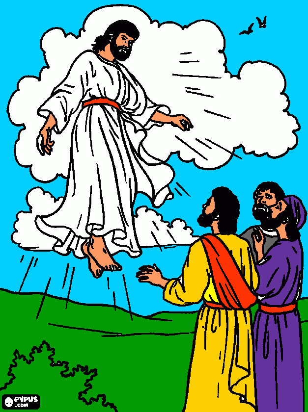 A Ascensão de Jesus  para colorir e imprimir