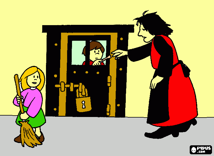 A bruxa pôe o João na gaiola para colorir e imprimir