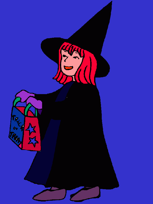 A bruxinha para colorir e imprimir