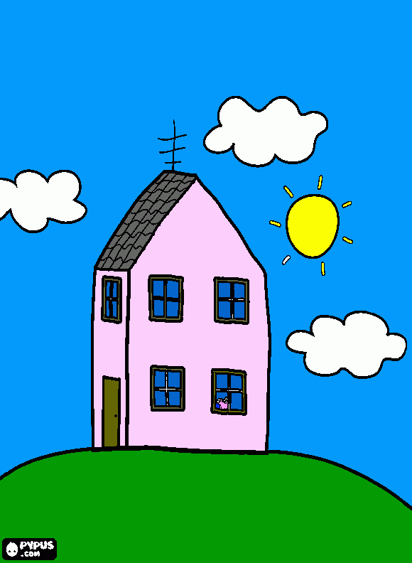 a casa da peppa para imprimir , desenho a casa da peppa