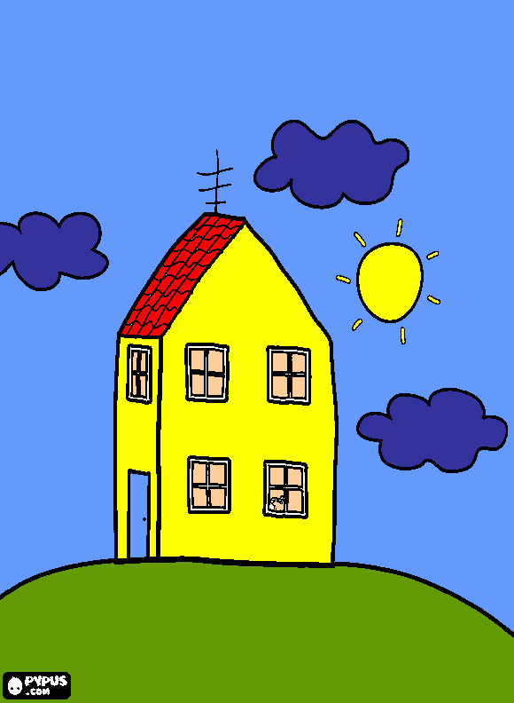 A  CASA  DA PEPPA para colorir e imprimir