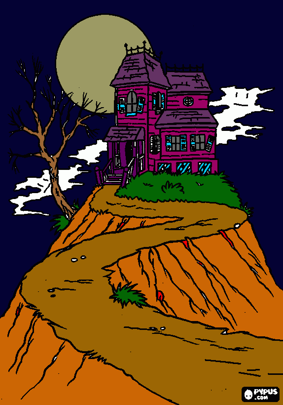  A casa mal assombrada para colorir e imprimir