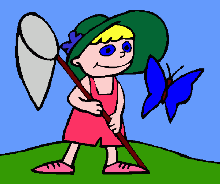 A Caçadora de Borboletas para colorir e imprimir