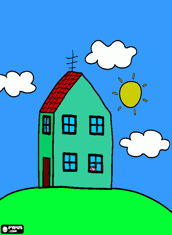 a csa da familia pig para colorir e imprimir