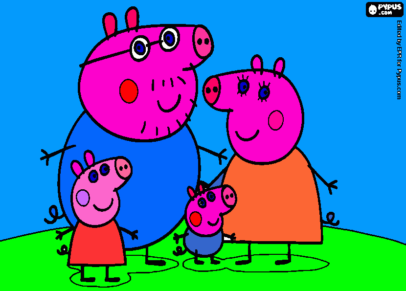 A FAMILIA DA PEPPAAAAAA!!!!!!!!!!! para colorir e imprimir