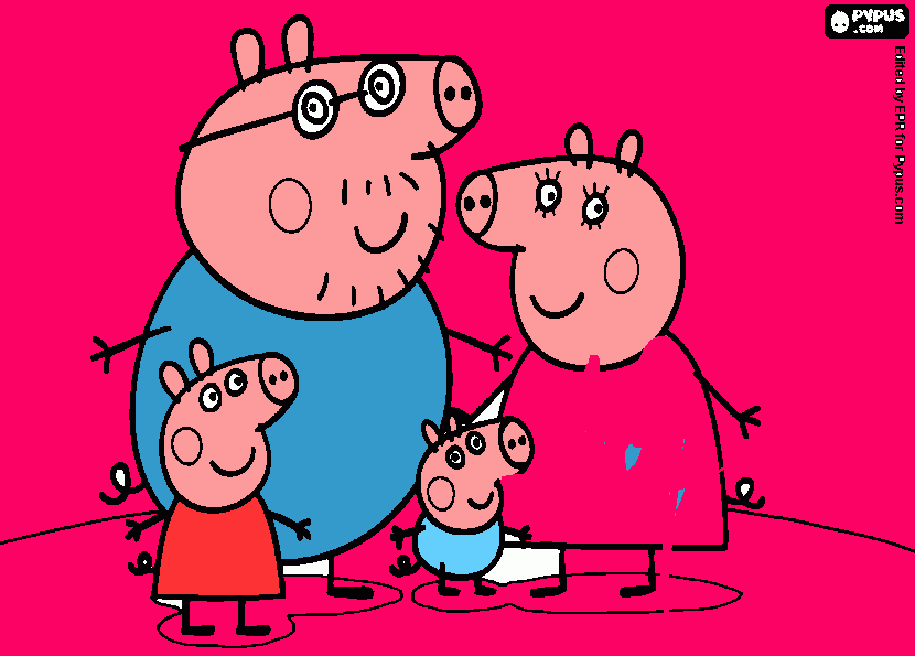 A familia de peppa pig  para colorir e imprimir