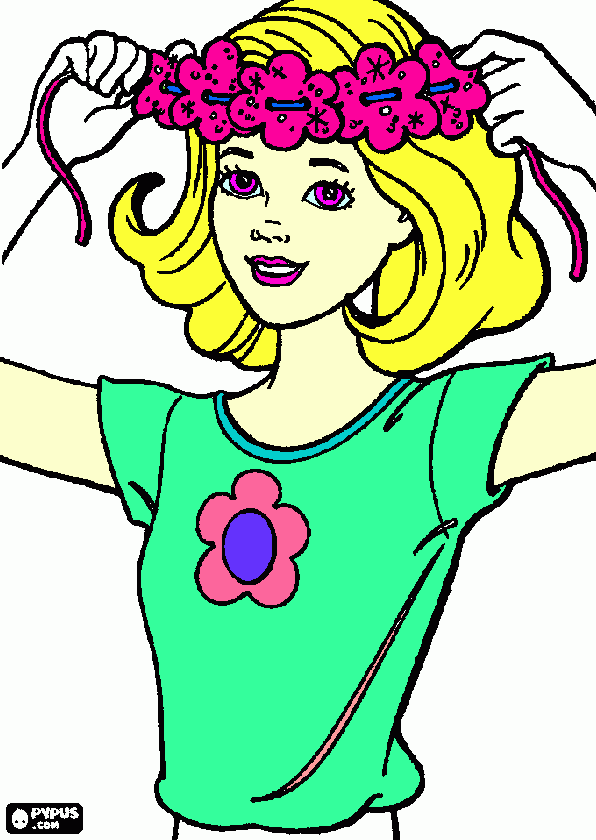 A Jovem Barbie; para colorir e imprimir