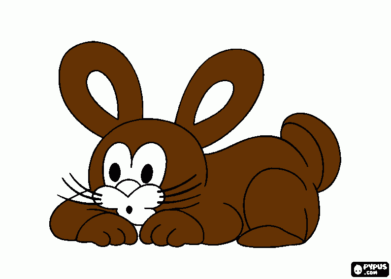 A lebre deitada para colorir e imprimir