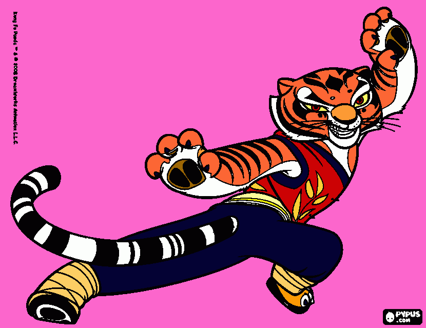 a linda tigresa a melhor amiga do urso panda po para colorir e imprimir