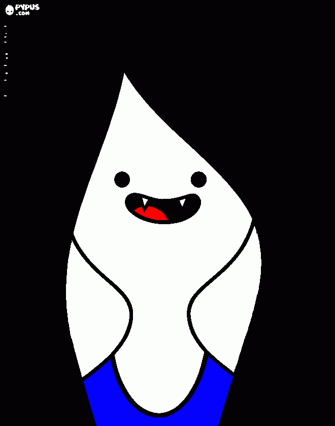 a marceline tem cabelos pretos e rouba azul para colorir e imprimir