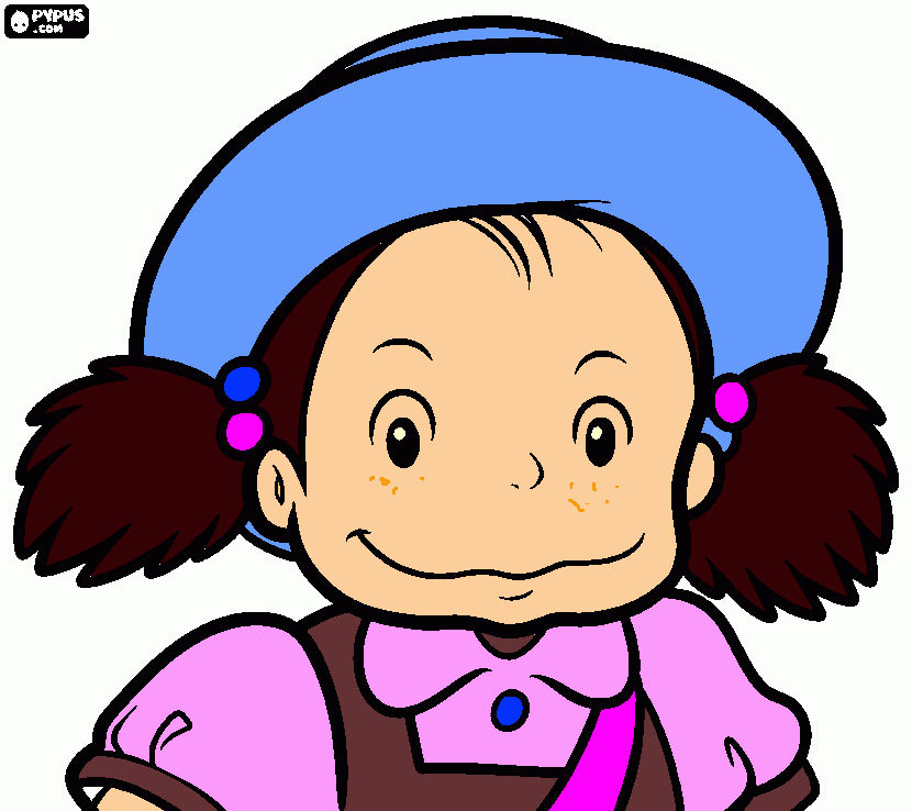 A menina sardenta para colorir e imprimir