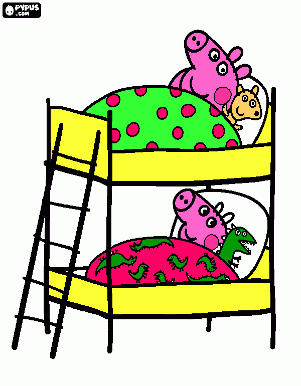 a pepa esta dormindo  para colorir e imprimir