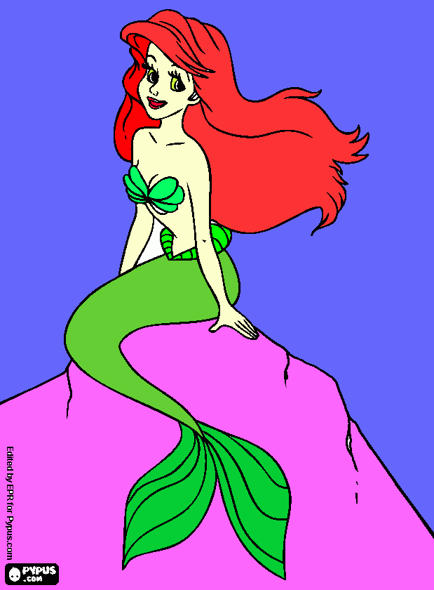 A PIQUENA SEREIA para colorir e imprimir