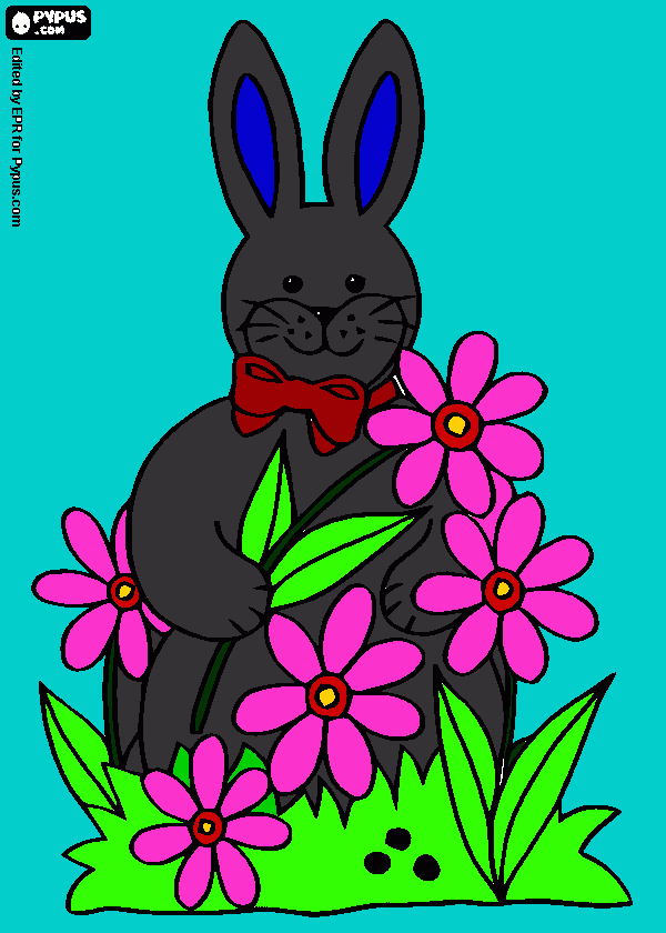 a primavera chegou e o coelho também para colorir e imprimir