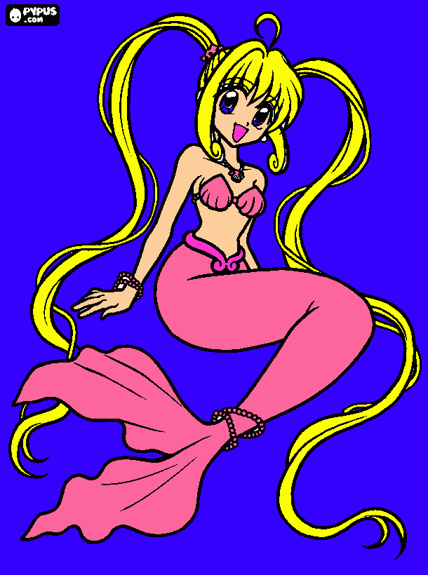 a princesa sereia Lúcia do Oceano Pacífico Norte para colorir e imprimir