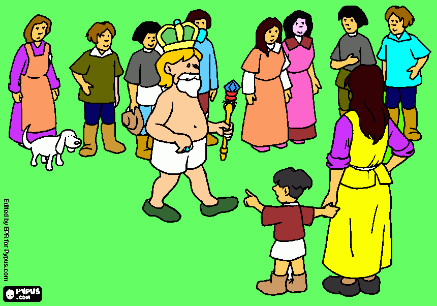 A roupa nova do rei para colorir e imprimir