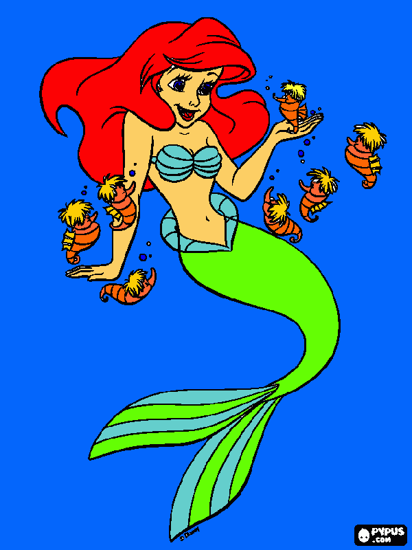 a serei mais bonita que e a PEQUENA SEREIA para colorir e imprimir