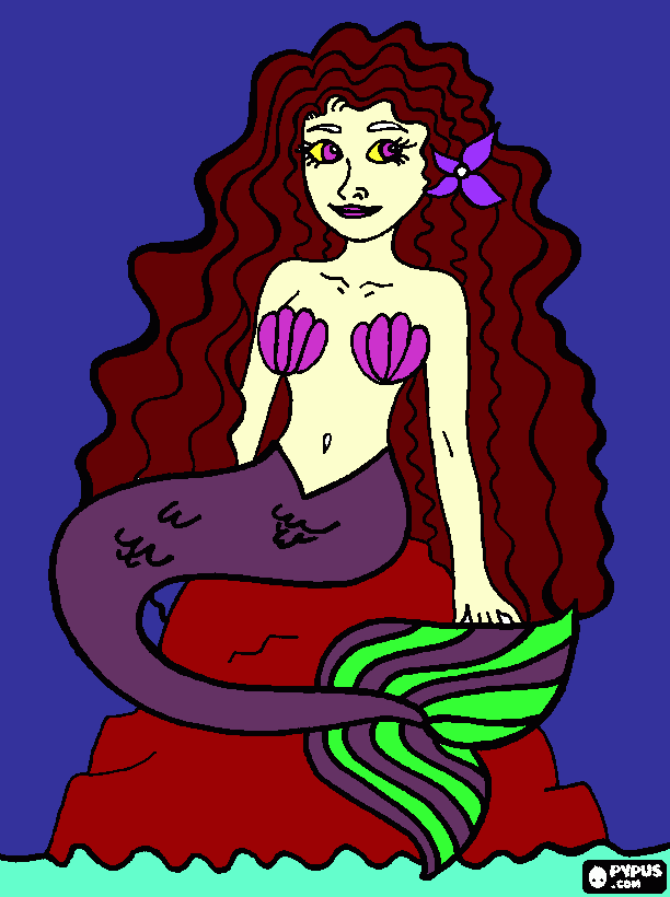A sereia Cleo para colorir e imprimir