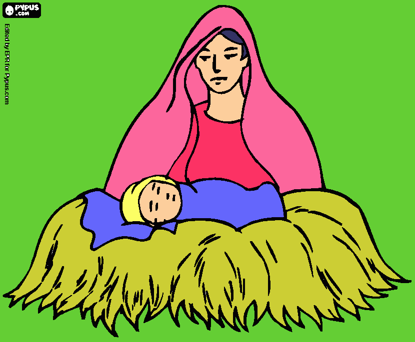 A  virgem  maria e  o  menino  jesus para colorir e imprimir