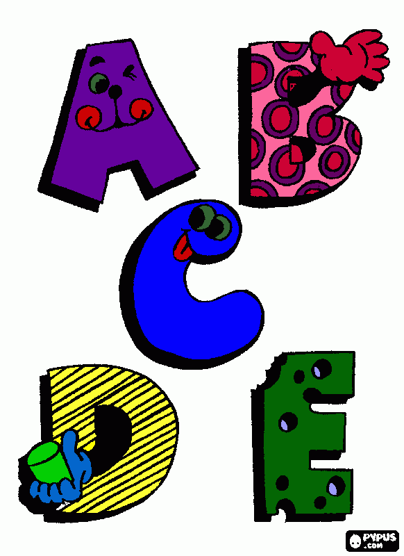 abcde para colorir e imprimir