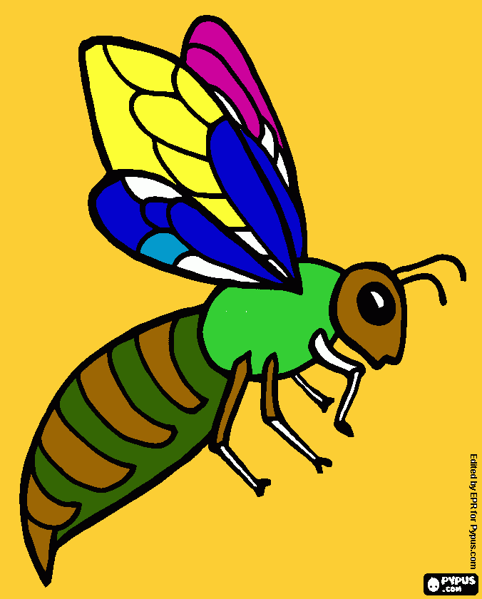 abelha colorida para colorir e imprimir