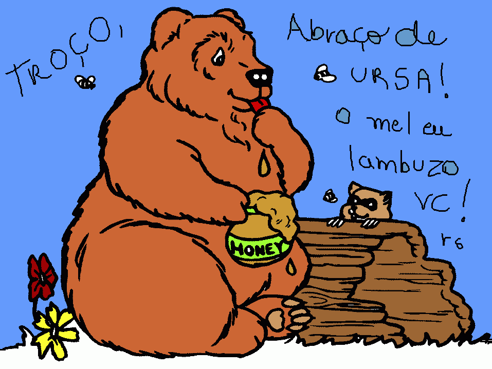 Abraço de ursa para colorir e imprimir