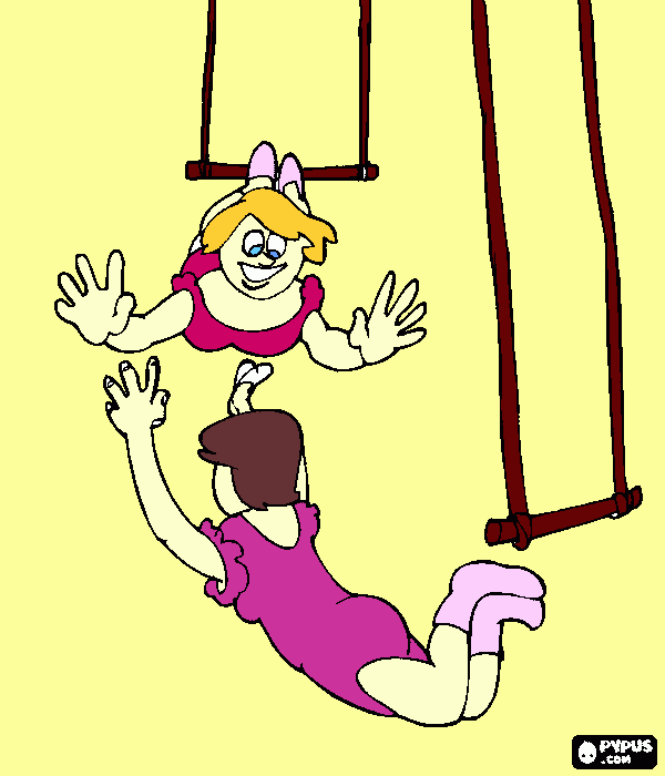 acrobatas para colorir e imprimir