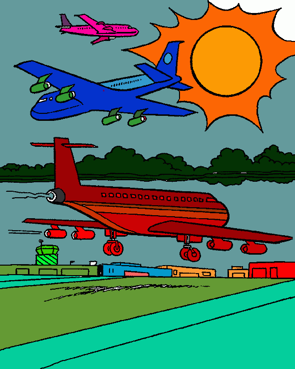 aeroporto para colorir e imprimir