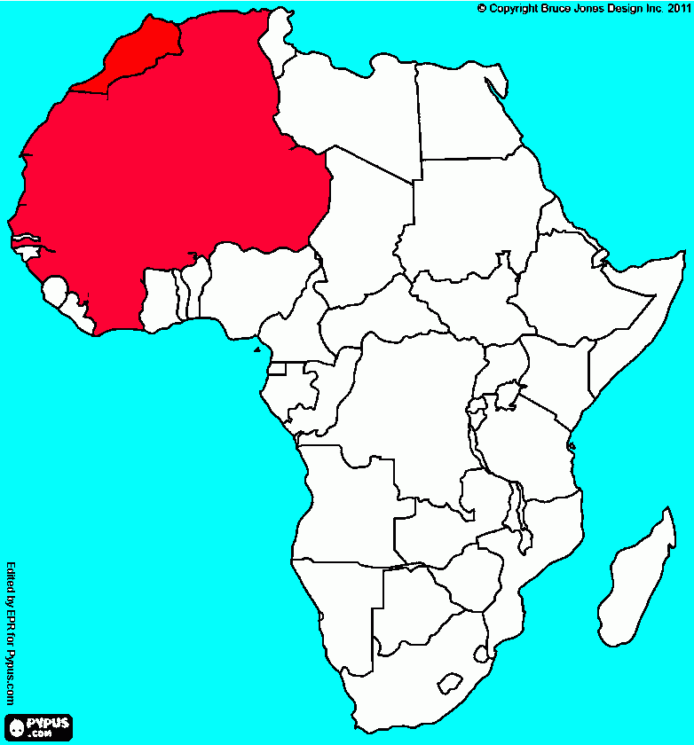 Africa sendo conquistada para colorir e imprimir