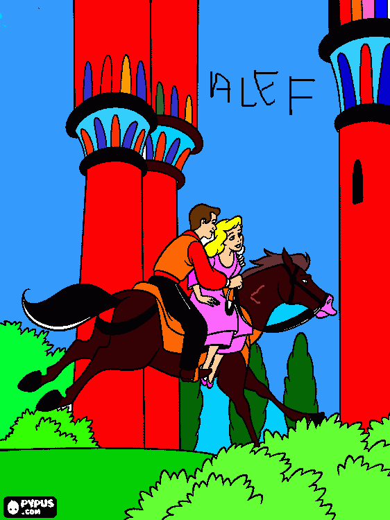 Alef para colorir e imprimir