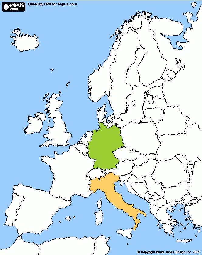 ALEMANHA E ITÁLIA para colorir e imprimir