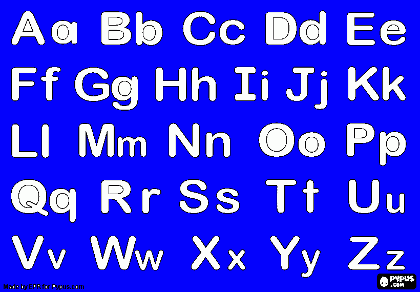 alfabeto de imprensa para colorir e imprimir
