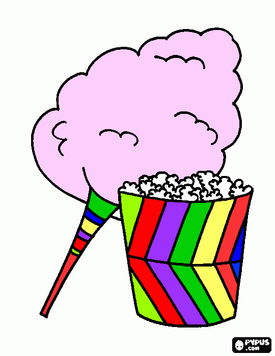 algodão doce para colorir e imprimir