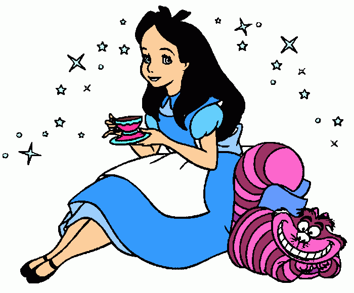 Alice morena para colorir e imprimir
