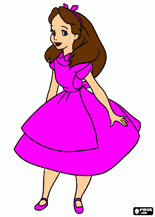 Alice Rosa pink para colorir e imprimir