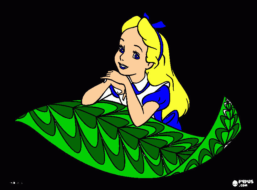 alice uma menina sonhadora para colorir e imprimir