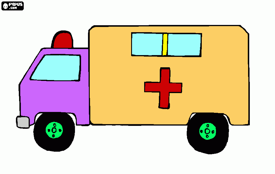 Ambulancia ti no ni para colorir e imprimir