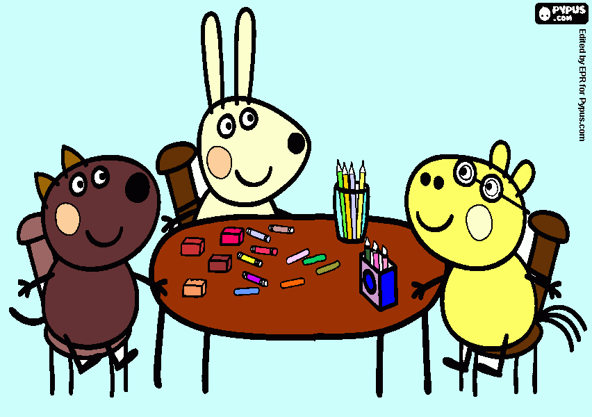 amiguinhos da peppa pig desenhando  para colorir e imprimir