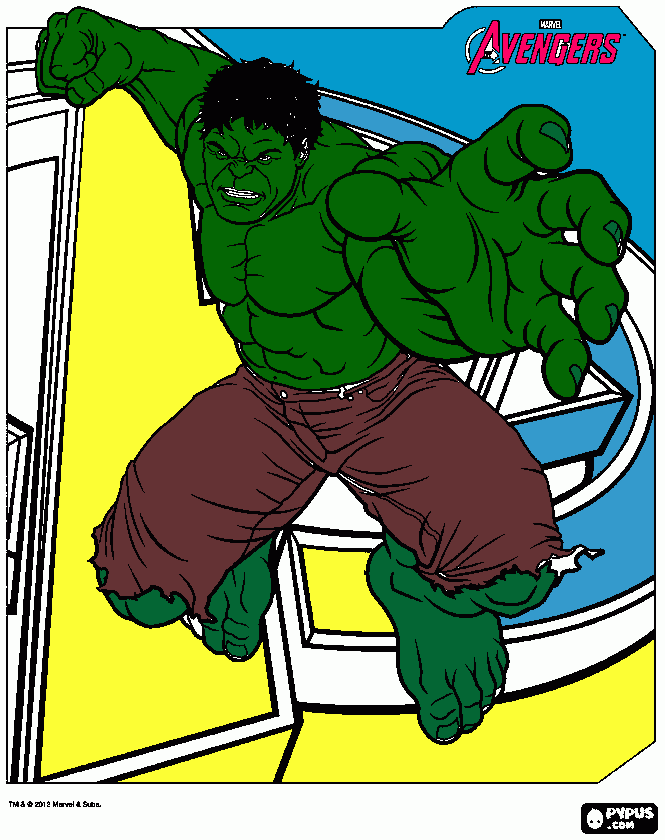 AMO O HULK  para colorir e imprimir